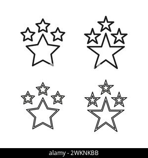 Symbole de classement cinq étoiles. Satisfaction du client et concept de rétroaction de qualité. Icône du système de classement par étoiles. Illustration vectorielle. SPE 10. Illustration de Vecteur
