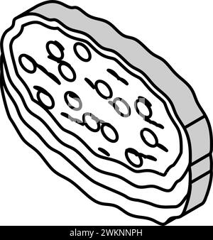 illustration vectorielle d'icône isométrique lahmacun tur turc cuisinekish Illustration de Vecteur