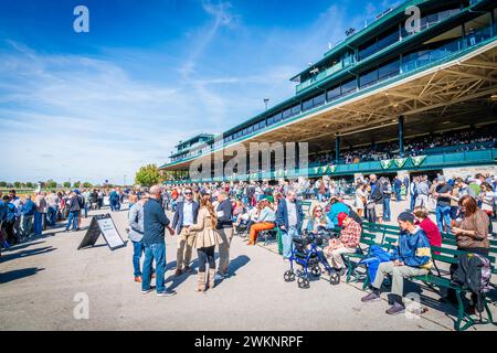 Keeneland, Lexington, Kentucky, 18 octobre 2023 : Grand stand de la piste de course Keeneland pendant la rencontre de course d'automne Banque D'Images