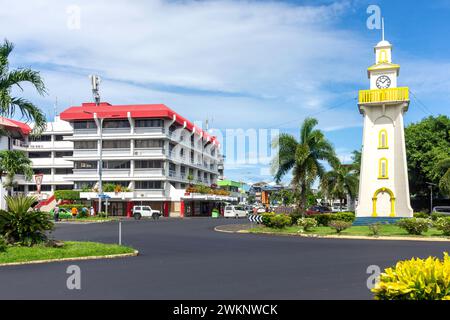 Apia Town Clock Tower, Town Centre, Beach Road, Apia, Île d'Upolu, Samoa Banque D'Images