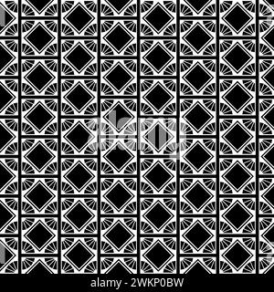 Fond de motif de rayures circulaires rectangulaires en diamant carré noir et blanc Illustration de Vecteur