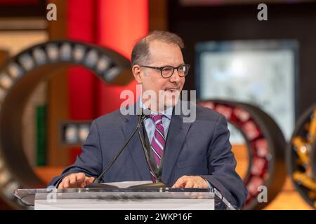 New York, New York, États-Unis. 21 février 2024. (NOUVEAU) le gouverneur Hochul prononce un discours lors de la cérémonie de découpage du ruban de Google. 21 février 2024, New York, New York, États-Unis : Mark Levine, président de Manhattan Borough, prend la parole lors de la cérémonie de découpe du ruban de Google à l'occasion de l'événement John terminal le 21 février 2024 à New York. (Crédit : M10s/TheNews2) (Foto : M10s/Thenews2/Zumapress) (crédit image : © Ron Adar/TheNEWS2 via ZUMA Press Wire) USAGE ÉDITORIAL SEULEMENT! Non destiné à UN USAGE commercial ! Banque D'Images