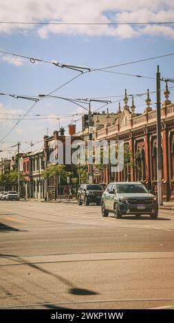 Vues depuis Melbourne, la magnifique capitale du Victoria. Mouvement non-stop, beaux paysages et bâtiments gratte-ciel. Banque D'Images