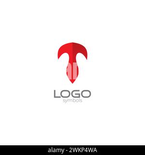 T logo Design simple. Lettre T conception du logo initial Illustration de Vecteur