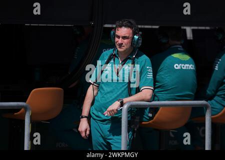 Sakhir, Bahreïn, 22/02/2024, FALLOWS Dan (gbr), Directeur technique de l'équipe de F1 Aston Martin, portrait lors des essais de pré-saison de formule 1 Aramco 2024 du Championnat du monde de formule 1 FIA 2024 du 21 au 23 février 2024 sur le circuit international de Bahreïn, à Sakhir, Bahreïn - photo DPPI crédit: DPPI Media/Alamy Live News Banque D'Images