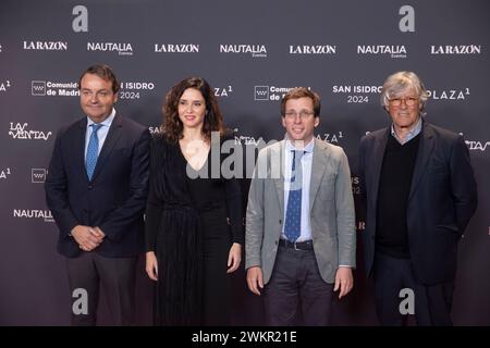 Madrid, 02/01/2024. Gala de présentation à Las Ventas de la Feria de San Isidro 2024. Rafael García Garrido, Isabel Díaz Ayuso, José Luis Martínez-Almeida et Simón Casas. Photo : Ángel de Antonio. ARCHDC. Crédit : album / Archivo ABC / Ángel de Antonio Banque D'Images