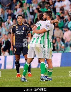 Séville, 12/09/2023. Journée 16 EA Sports League. Stade Benito Villamarín. Real Betis-Real Madrid. Aitor célèbre avec Isco l'objectif qui signifiait 1-1. Photo : Manuel Gómez. ARCHSEV. Crédit : album / Archivo ABC / Manuel Gómez Banque D'Images