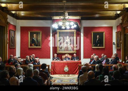 Madrid, 30/01/2024. In memoriam Alejandro Nieto García à l'Académie des sciences morales et politiques. Francesc de Carreras, Santiago Muñoz Machado et Gregorio Robles interviennent. Photo : Tania Sieira. ARCHDC. Crédit : album / Archivo ABC / Tania Sieira Banque D'Images