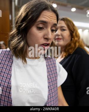 Madrid, 21/11/2023. Irene Montero ( Podemos ) remet le portefeuille du ministère de l'égalité au nouveau ministre Ana Redondo ( PSOE ). Photo : Ignacio Gil. ARCHDC. Crédit : album / Archivo ABC / Ignacio Gil Banque D'Images