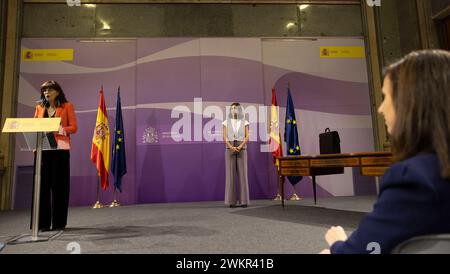 Madrid, 21/11/2023. Irene Montero ( Podemos ) remet le portefeuille du ministère de l'égalité au nouveau ministre Ana Redondo ( PSOE ). Photo : Ignacio Gil. ARCHDC. Crédit : album / Archivo ABC / Ignacio Gil Banque D'Images