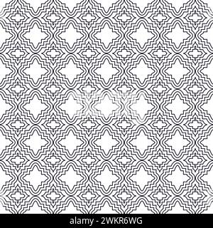 Motif sans couture vectoriel. Texture moderne et élégante. Mosaïques géométriques répétées avec une grille. Illustration de Vecteur