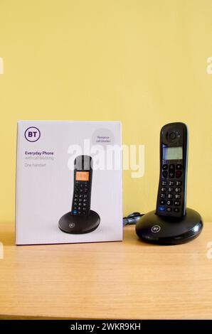 BT ou British Telecom Everyday Digital Cordless Phone avec blocage des appels, Royaume-Uni Banque D'Images