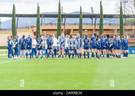 Florence, Italie. 22 février 2024. Florence, Italie, 23 février 2024 : équipe nationale italienne féminine de football lors du match amical de l'équipe nationale féminine entre l'Italie et l'Irlande au stade Viola Park de Florence (Fi), Italie. (Sara Esposito/SPP) crédit : SPP Sport Press photo. /Alamy Live News Banque D'Images