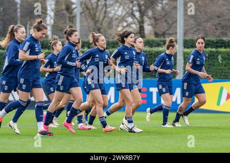 Florence, Italie. 22 février 2024. Florence, Italie, 23 février 2024 : Italie féminine lors du match amical de l'équipe nationale féminine entre l'Italie et l'Irlande au stade Viola Park de Florence (Fi), Italie. (Sara Esposito/SPP) crédit : SPP Sport Press photo. /Alamy Live News Banque D'Images