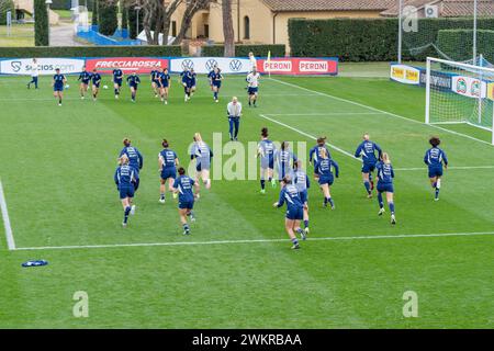 Florence, Italie. 22 février 2024. Florence, Italie, 23 février 2024 : équipe nationale italienne féminine de football lors du match amical de l'équipe nationale féminine entre l'Italie et l'Irlande au stade Viola Park de Florence (Fi), Italie. (Sara Esposito/SPP) crédit : SPP Sport Press photo. /Alamy Live News Banque D'Images