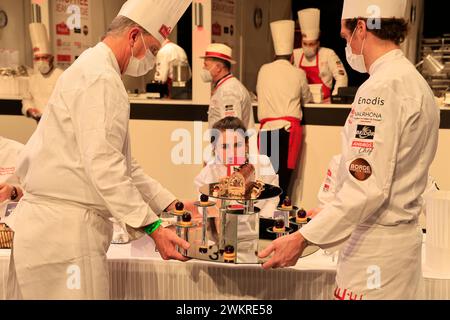 Eugénie Béziat, l’une des rares femmes chefs étoilées, membre du jury du Trophée Jean-Rougié à Sarlat en Périgord Noir. Cette co gastronomique Banque D'Images