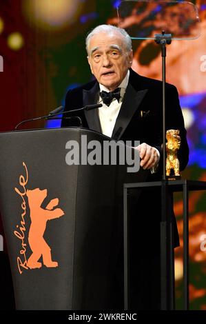 Martin Scorsese BEI der Verleihung des Goldenen Ehrenbären an Martin Scorsese auf der Berlinale 2024 / 74. Internationale Filmfestspiele Berlin im Berlinale Palast. Berlin, 20.02.2024 Banque D'Images