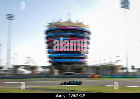 Sakhir, Bahreïn, 22/02/2024, 18 STROLL lance (CAN), Aston Martin F1 Team AMR24, action lors des essais de pré-saison de formule 1 Aramco 2024 du Championnat du monde FIA de formule 1 2024 du 21 au 23 février 2024 sur le circuit International de Bahreïn, à Sakhir, Bahreïn - photo Florent Gooden / DPPI Banque D'Images