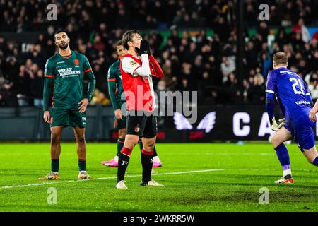 Rotterdam, pays-Bas. 18 février 2024. Rotterdam - Ayase Ueda de Feyenoord lors du match Eredivisie opposant Feyenoord contre RKC Waalwijk au Stadion Feijenoord de Kuip le 18 février 2024 à Rotterdam, pays-Bas. Crédit : Box to Box Pictures/Alamy Live News Banque D'Images