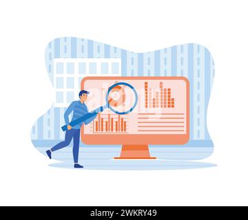 Recherche marketing, recherche sur la concurrence, comportement des consommateurs, groupe de discussion. illustration moderne vectorielle plate Illustration de Vecteur