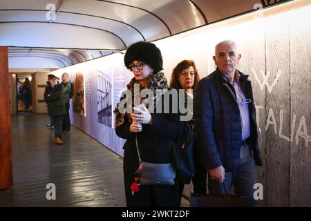 Firenze, Italie. 22 février 2024. Foto Massimo Paolone/LaPresse 22 Febbraio 2024 - Firenze, Italia - il Treno del Ricordo - Stazione di Firenze 22 février 2024 Florence, Italie - le train du souvenir - Firenze Station crédit : LaPresse/Alamy Live News Banque D'Images