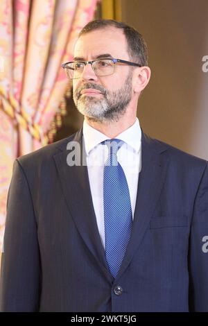 Madrid. Espagne. 20240222, Camilo Villarino, Chef de la Maison du Roi, assiste à un déjeuner avec le Président du Guatemala Cesar Bernardo Arevalo de Leon et son épouse Sandra Torres au Palais Royal le 22 février 2024 à Madrid, Espagne Banque D'Images