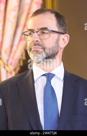 Madrid. Espagne. 20240222, Camilo Villarino, Chef de la Maison du Roi, assiste à un déjeuner avec le Président du Guatemala Cesar Bernardo Arevalo de Leon et son épouse Sandra Torres au Palais Royal le 22 février 2024 à Madrid, Espagne Banque D'Images