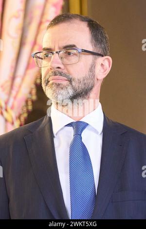 Madrid, Madrid, Espagne. 22 février 2024. Camilo Villarino, Chef de la Maison du Roi, assiste à un déjeuner avec le Président du Guatemala Cesar Bernardo Arevalo de Leon et son épouse Sandra Torres au Palais Royal le 22 février 2024 à Madrid, Espagne (crédit image : © Jack Abuin/ZUMA Press Wire) USAGE ÉDITORIAL SEULEMENT! Non destiné à UN USAGE commercial ! Banque D'Images