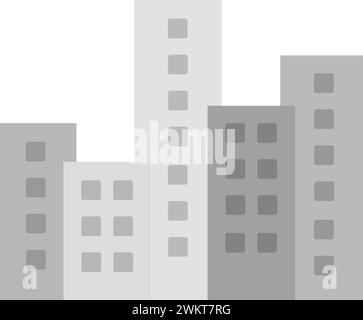 Image vectorielle de l'icône paysage urbain au crépuscule. Illustration de Vecteur