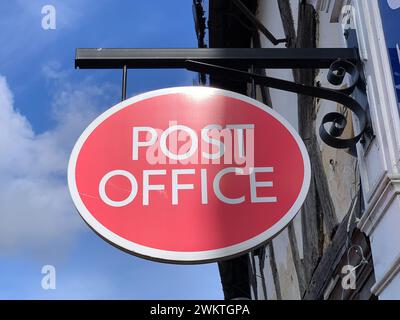 Chalfont St Giles, Royaume-Uni. 20 février 2024. Une enseigne de bureau de poste. Crédit : Maureen McLean/Alamy Banque D'Images