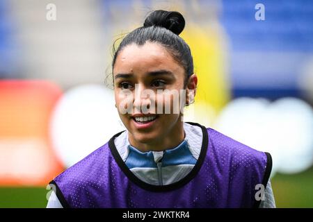 Sakina KARCHAOUI de France lors de l'entraînement de l'équipe de France le 22 février 2024 avant la Ligue des Nations féminines 2024 de l'UEFA, demi-finale de football entre la France et l'Allemagne le 23 février 2024 au stade Groupama de Decines-Charpieu près de Lyon, France Banque D'Images