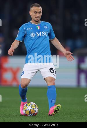 Naples, Italie. 21 février 2024. Stanislav Lobotka de la SSC Napoli lors du match de l'UEFA Champions League au Stadio Diego Armando Maradona, Naples. Le crédit photo devrait se lire : Jonathan Moscrop/Sportimage crédit : Sportimage Ltd/Alamy Live News Banque D'Images