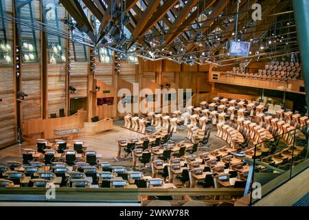 La chambre de débat au sein du Parlement écossais, Holyrood, Édimbourg, Écosse, Royaume-Uni, le 20 novembre 2006 Banque D'Images