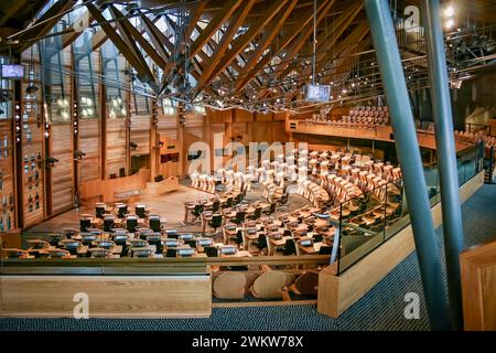 La chambre de débat au sein du Parlement écossais, Holyrood, Édimbourg, Écosse, Royaume-Uni, le 20 novembre 2006 Banque D'Images