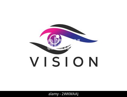 Modèle vectoriel de conception de logo d'oeil de vision minimaliste. Logo moderne pour les yeux. Logo pour les yeux de style minimaliste Illustration de Vecteur