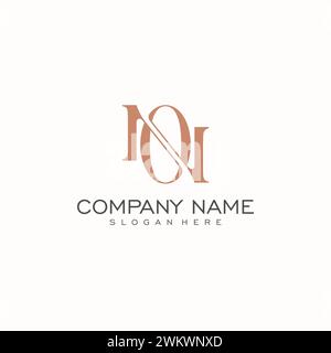 Initiale de luxe NON ou SUR LA conception de logo de lettre de texte monogramme. Illustration vectorielle Illustration de Vecteur