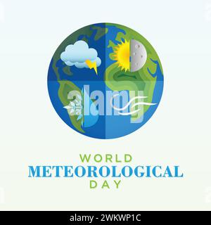 Illustration vectorielle sur le thème modèle de conception vectorielle de la Journée météorologique mondiale Illustration de Vecteur