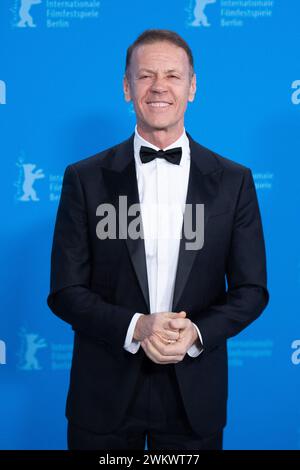 Berlin, Allemagne. 22 février 2024. Rocco Siffredi présent au Supersex Photocall lors du 74e Festival international du film de la Berlinale Berlin au Grand Hyatt Hotel à Berlin, Allemagne, le 22 février 2024. Photo par Aurore Marechal/ABACAPRESS.COM crédit : Abaca Press/Alamy Live News Banque D'Images