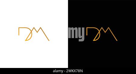 Design de logo DM initiales moderne et élégant Illustration de Vecteur