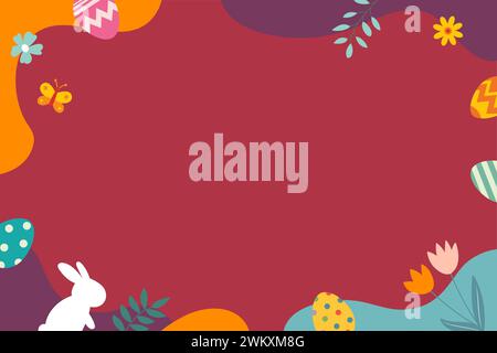 Modèle de fond de bannière de carte de voeux joyeuses pâques. Fond abstrait de carte de voeux de pâques. Illustration de Vecteur