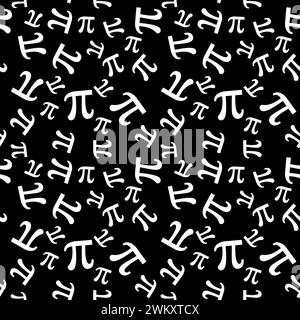 Pi Sign vecteur sombre concept Seamless Pattern - fond constant mathématique Illustration de Vecteur