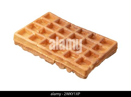 Gaufre belge fraîchement cuite sur un fond blanc Banque D'Images