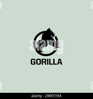 Logo Gorilla fort. Logo singe Illustration de Vecteur