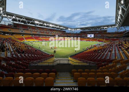 Brisbane, Australie. 23 février 2024. Suncorp Stadium vue panoramique du stade avant le match de la Ligue Ute A D'Isuzu entre Brisbane Roar et Western United FC au Suncorp Stadium de Brisbane, Australie (Promediapix/SPP) crédit : SPP Sport Press photo. /Alamy Live News Banque D'Images