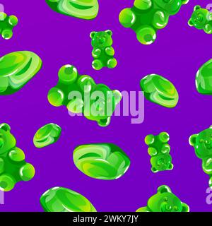 Gummy Bears Candy Seamless Pattern Illustration de Vecteur