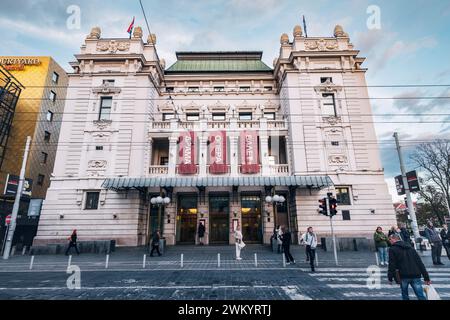 20 novembre 2023, Belgrade, Serbie : l'opéra historique de Belgrade, un joyau culturel. Banque D'Images