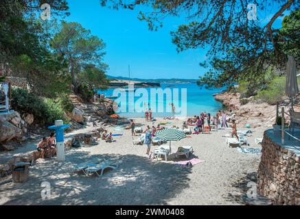 Cala Gracioneta, Ibiza, Baléares, Espagne Banque D'Images