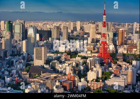 Tokyo Tower, Tokyo City View, Roppongi Hills Mori Tower, Tokyo, Japon Banque D'Images