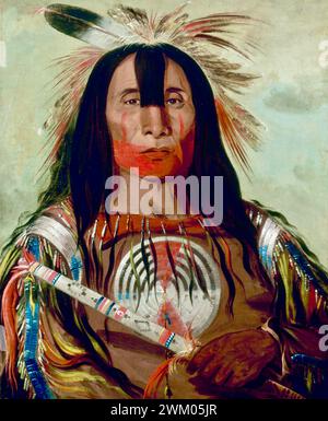 George Catlin portrait de Stu-mick-o-súcks, Buffalo Bull's Back Fat, chef principal, Blood Tribe.- 1832 Banque D'Images