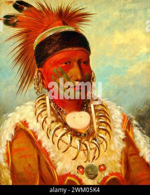 George Catlin - le nuage blanc, chef des Iowas - 1844-1845 Banque D'Images